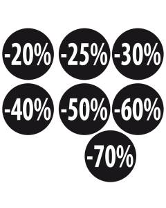 Sorte etiketter m/ procent - 1.000 stk