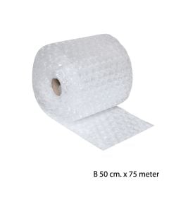 Bobleplast, med store bobler, klar, 50 cm, rull med 75 m