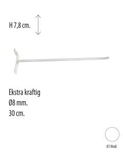 Varekrok t/panel 30 cm Ekstra kraftig hvit